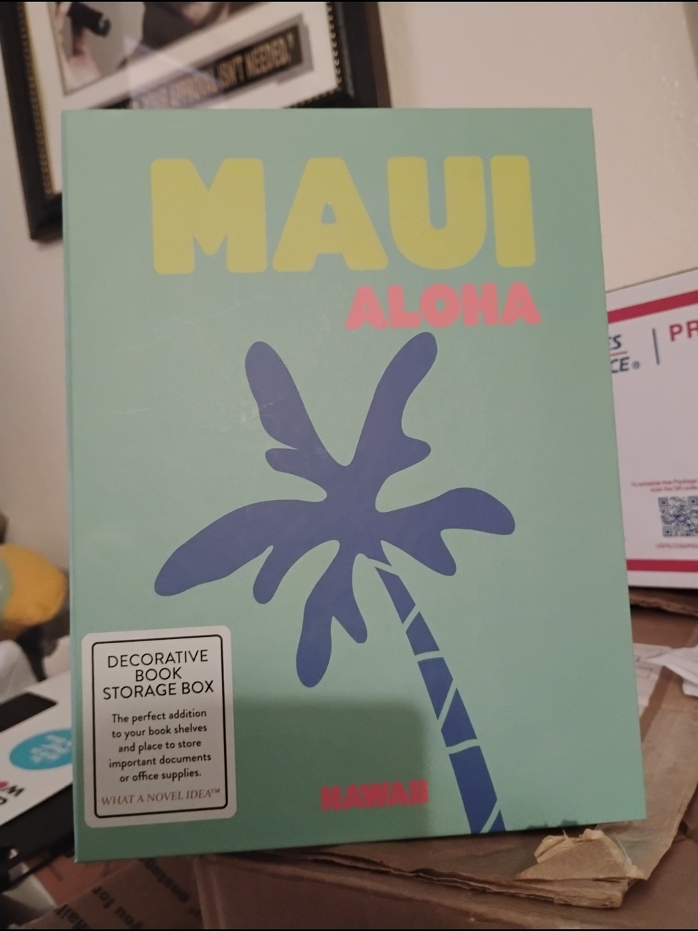 Source Unknown Mint Green "Maui Aloha" Decorative Book Storage Box